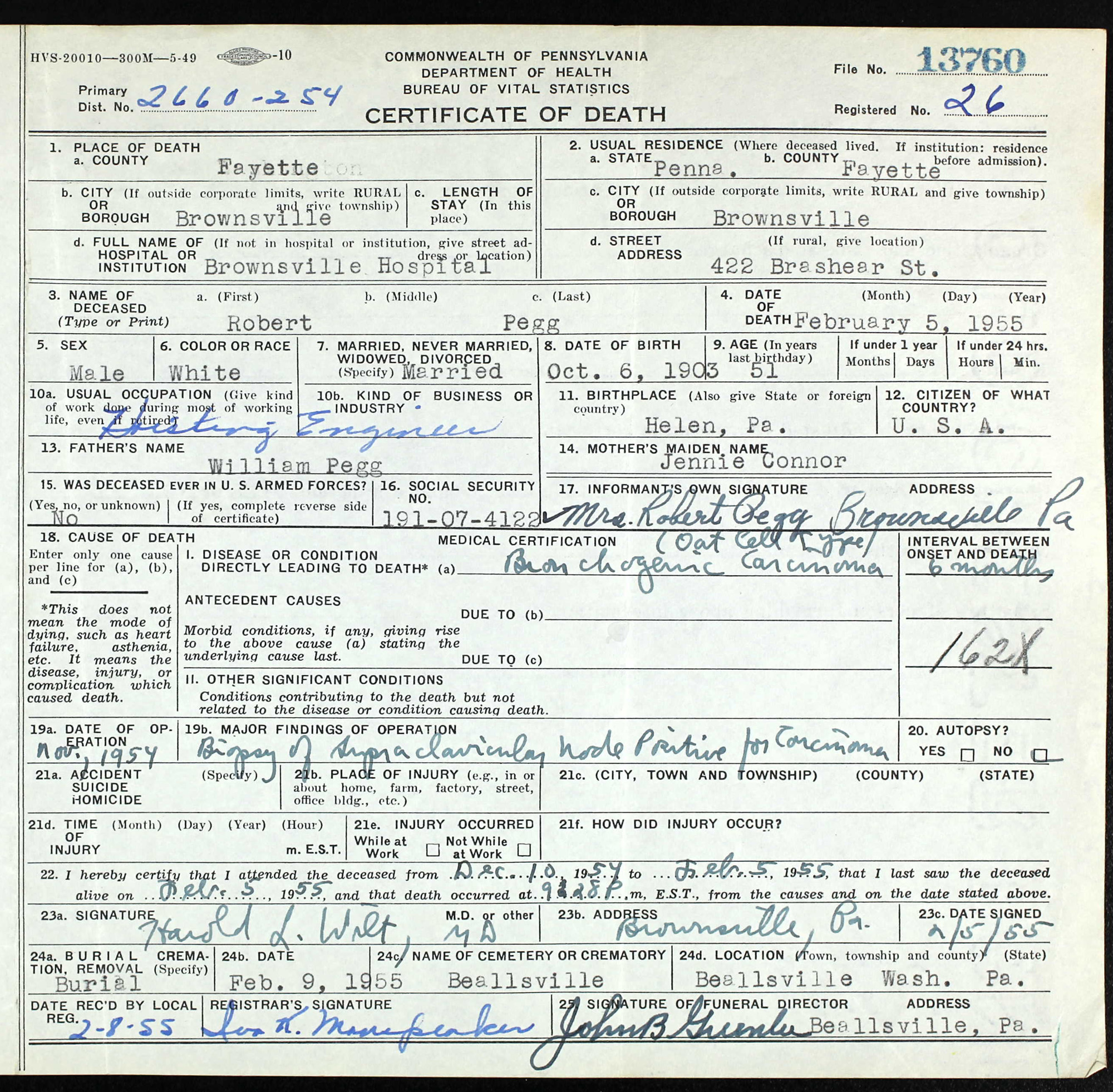 death certificate
